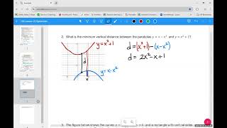 Lesson 22, part 3:  Vertical Distance Between Graphs Example