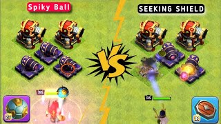 Spiky Ball Vs Seeking Shield Abilities epic equipment |Clash of Clans 🔥