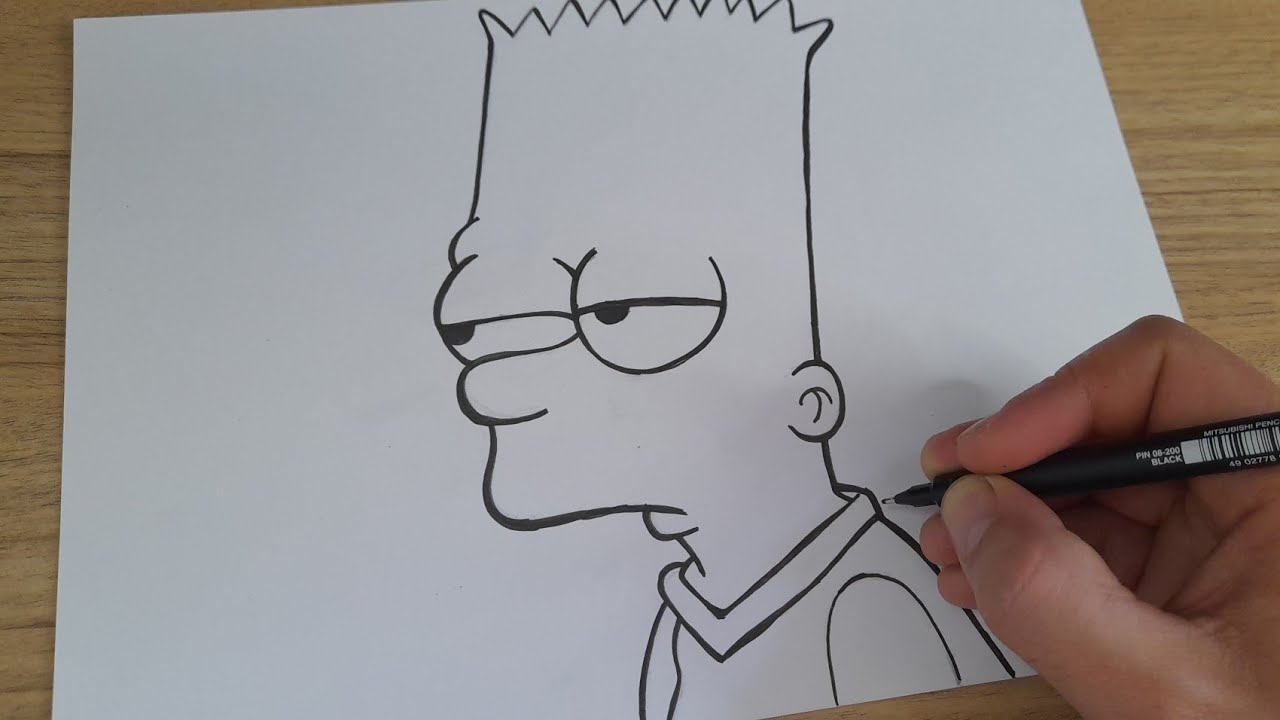 🔶Como desenhar o Bart Simpsons com o trage da Nike passo a passo