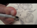 Artist with no arms demonstrates drawing technique