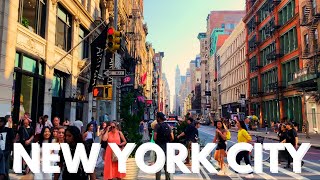 Walking Tour NYC 🗽| Hot Summer Walk in Lower Manhattan & Soho 🌞【4K】