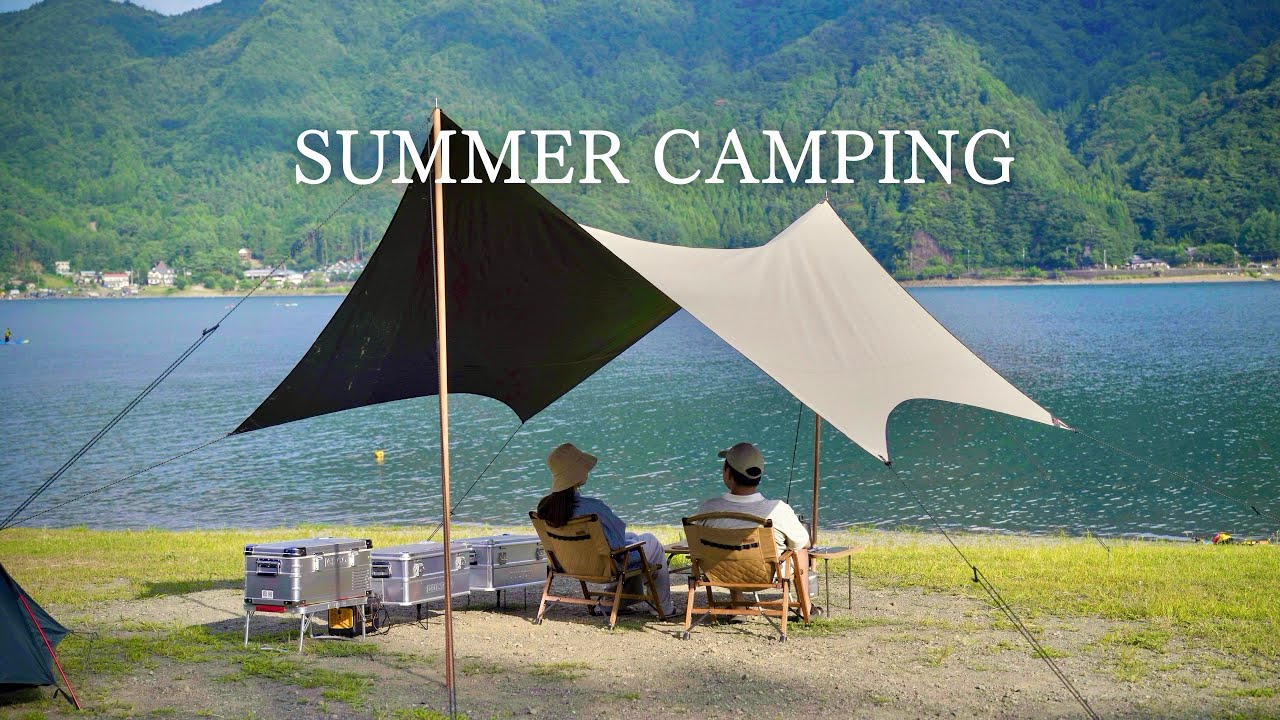 CAMP大好き A Luxurious Camping Time by the Lake with the Summer Breeze - YouTube