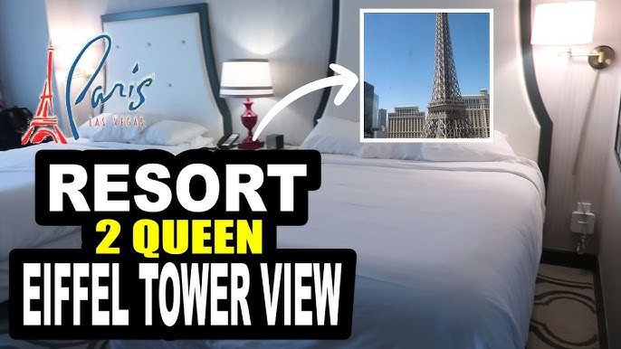 Room with BEST VIEW from Paris Hotel & Casino Las Vegas Burgundy Room  Eiffel Tower Pool View Tour 