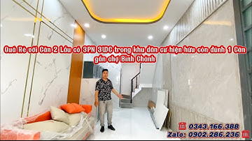 Quá rẻ - khu dân chỉ còn đúng 1 căn gần chợ Bình Chánh - 1tỷ030 có 2 Lầu : 3PN sân thượng rộng rãi