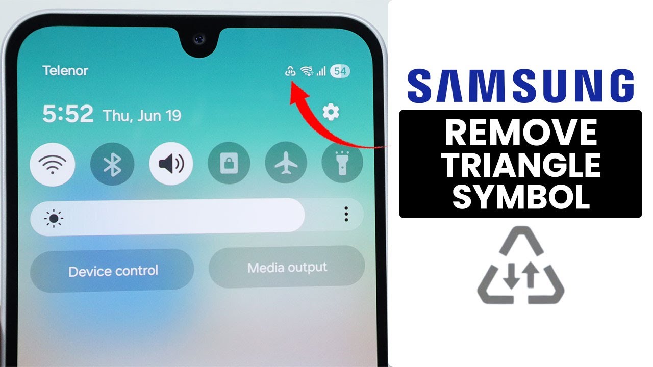 How to Remove Triangle Symbol (icon) on Samsung Phone - YouTube