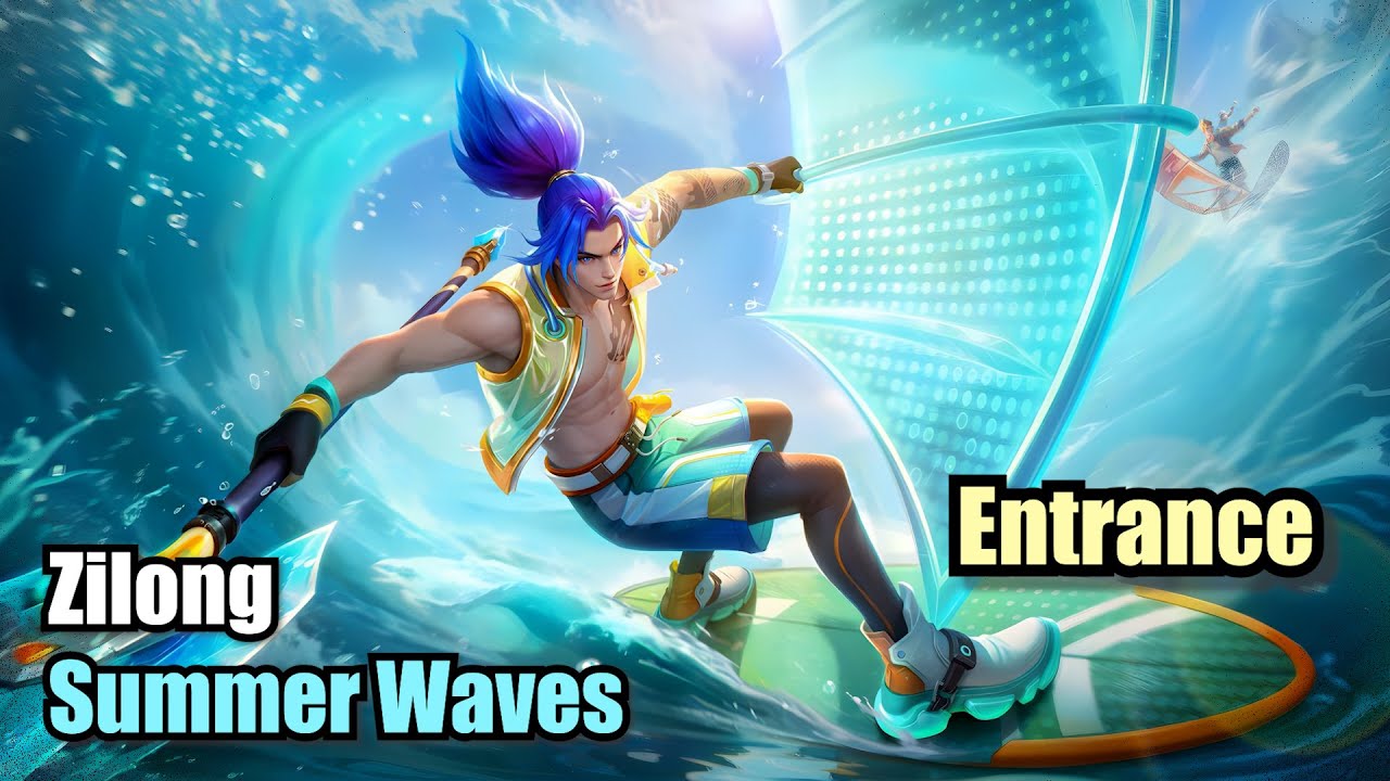 Zilong Summer Waves Revamped Skin Summer Entrance (4K) Mobile Legends 