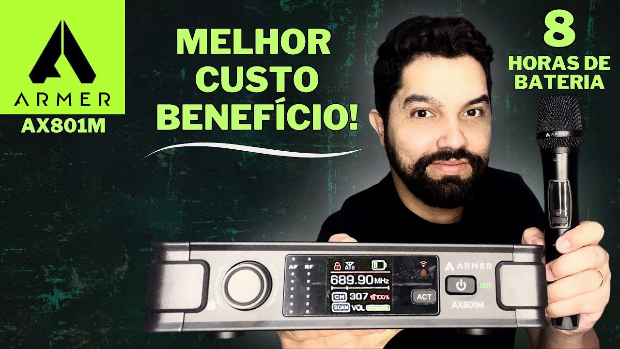 MICROFONE SEM FIO CUSTO BENEFÍCIO ARMER AX801M - REVIEW - YouTube
