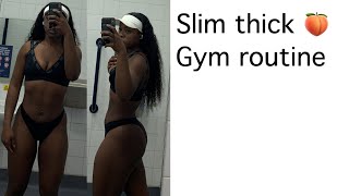 Slim thick gym routine | Small waist and  abs | thick thighs gluteus and bum