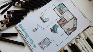 Render a bedroom plan with me💙✍🏼