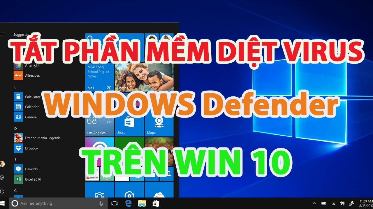 Cách tắt diệt virus win 10 | Cách tắt windows defender