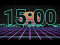 Big Numbers Countdown |15 Minute Countdown | Timer Dark Techno Background| Audio Visualizer Timer