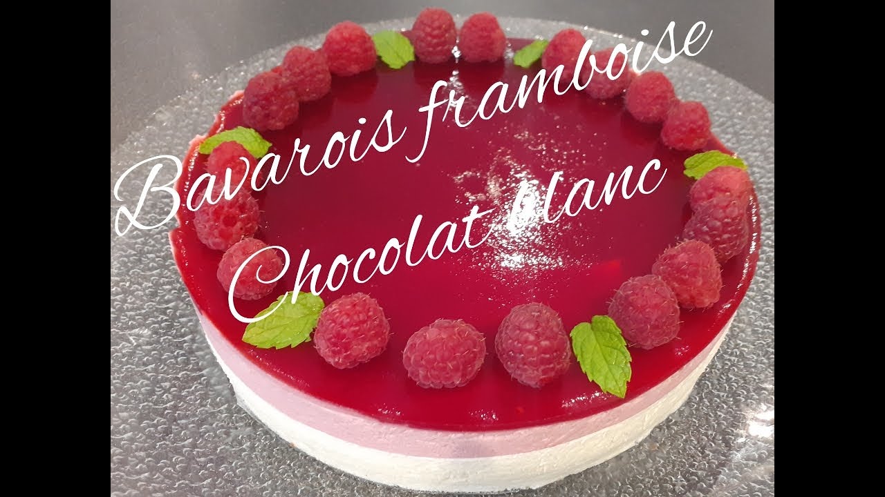 BAVAROIS🍰FACILE Framboise Chocolat blanc🍰Raspberry bavarois توت العليق بافارو
