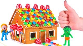 SUPERHERO BABIES MAKE A COOKIE HOUSE ❤ Superhero Babies Play Doh Cartoons For Kids