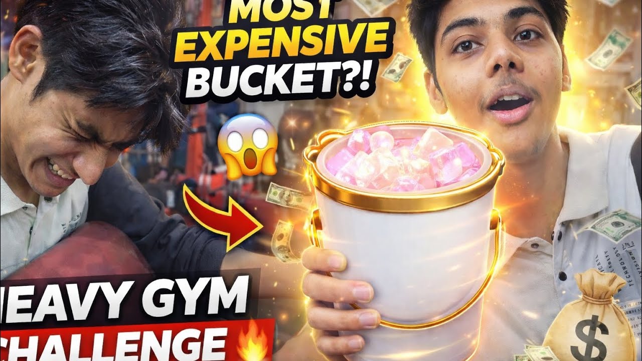 Most Expensive Bucket?! 😳💰 | Heavy Gym Challenge 🔥#gym#vlog#viral#explore#foryou#food#commedy#reach 