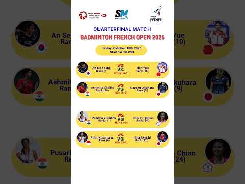 Round 8 Match !! Badminton French Open 2026 | Friday, Oktober 23rd | WS | Putri KW vs Hina Akechi