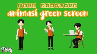 Animasi Green Screen Pak Guru Mengajar _ Green screen Animasi Bergerak Gratis