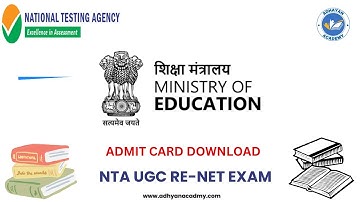 UGC RE-NET JUNE ADMIT CARD DOWNLOAD II NTA UGC RE-NET 2024