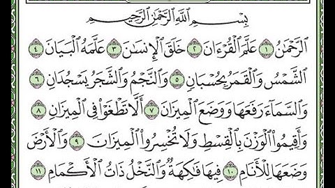 سورة الرحمن مكررة الآيات من 1 إلى 10/Surah Ar-Rahman is repeated