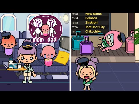 Baby Was Adopted By A Flight Attendant | Toca Life Story | Toca Boca