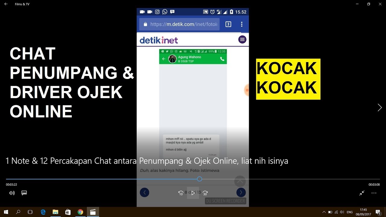 1 Note 12 Percakapan Chat Antara Penumpang Ojek Online Liat