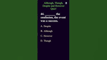Conjunctions Quiz #part15 | Although, Though, Despite and However Quiz #english #quiz #grammarquiz