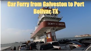 Different view using a 360 camera on the Dewitt C Greer Car ferry leaving the Port of Galveston