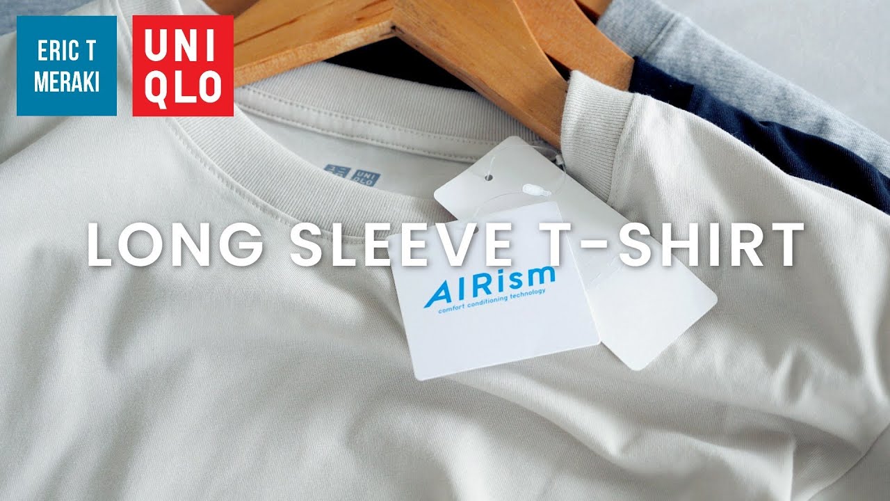[UNIQLO HAUL] Men's AIRism Cotton Long Sleeve TShirt Review Info