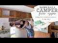 CAMPER DEMO Day 2: Window Treatment Removal + Sharing Our Design Plans! How To Do It Yourself