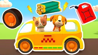 The yellow car needs help. Helper Cars & a police car save the broken taxi. Baby cartoons for kids. by Helper Cars 74,978 views 2 weeks ago 26 minutes