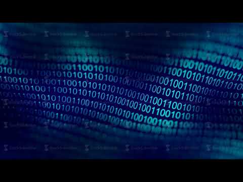 Blue code wave background for business concept. Data binary code network. Software background with