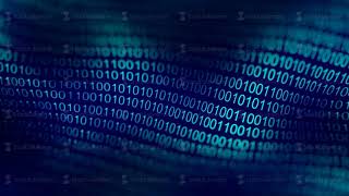 Blue code wave background for business concept. Data binary code network. Software background with