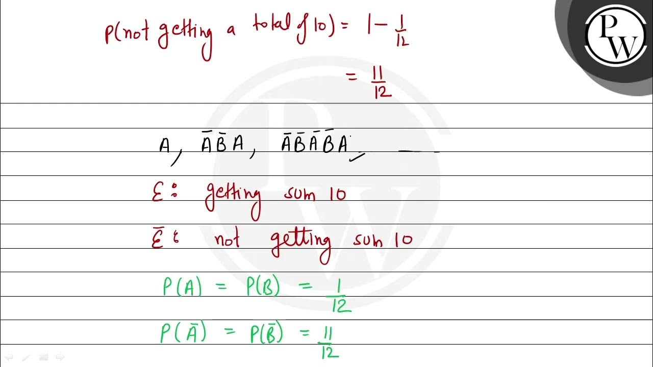 A and B throw a pair of dice alternately, till one of them gets a total