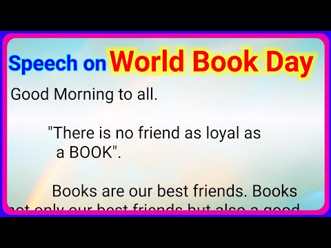 World Book Day speech in English| World Book Day 2022 | 23 April | Chaandu&#39;s World