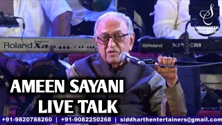 Ameen Sayani -Live Talk As Chief Guest Binaca Geetmala Live Concert Siddharth Entertainers
