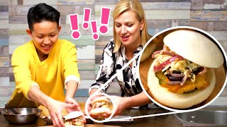 Anna Olson Learns the Secret to Chef May Chows Chicken Burgers