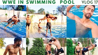 WWE in Swimming Pool || Funny wrestling moves in pool||F5,Spears of roman reigns|vlog 17 |