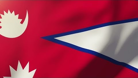 4K Nepal flag waving in the wind. Looping sun rises style. Animation loop Stock video