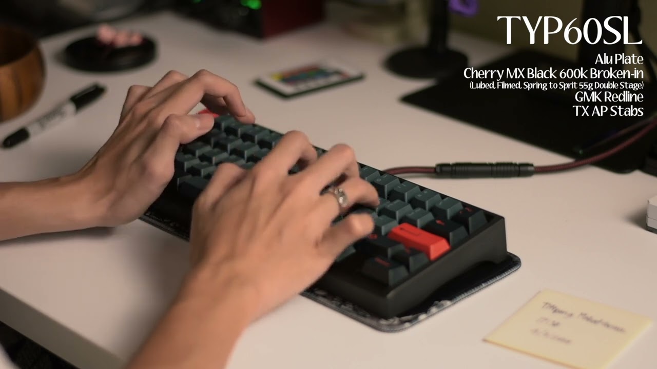 TYP60SL w/ Cherry MX Black Ultraglide | Typing Test - YouTube