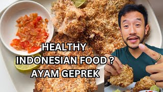 Healthy Ayam Geprek. Indonesian food can be healthy.