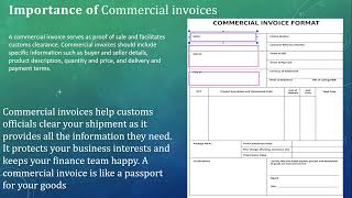 What is Commercial invoice and its importance