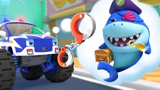 Monster Police Truck and Shark | Monster Cars | Cartoon for Kids | Kids Song | BabyBus - Cars World