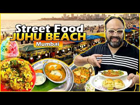 Street Food Juhu Chopati |  Sev Poori,  Pao Bhaji, Tawa Pulao, Ice Gola, Chana Jor Garam | Food