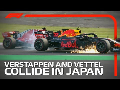 Verstappen And Vettel Collide | 2018 Japanese Grand Prix