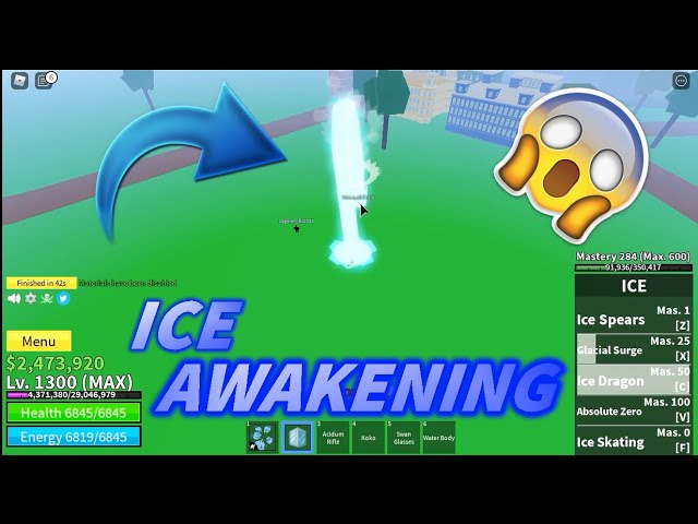 TESTANDO A ICE DESPERTADA (ICE AWAKENING) - BLOX FRUITS - ROBLOX 