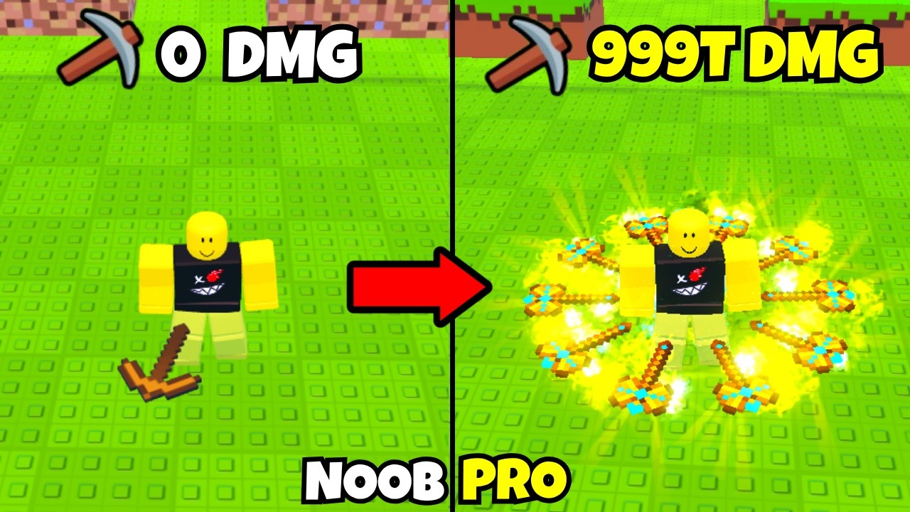 Noob Started Over and Beat World 3 in +1 Pickaxe Swing Escape Noob to Pro!