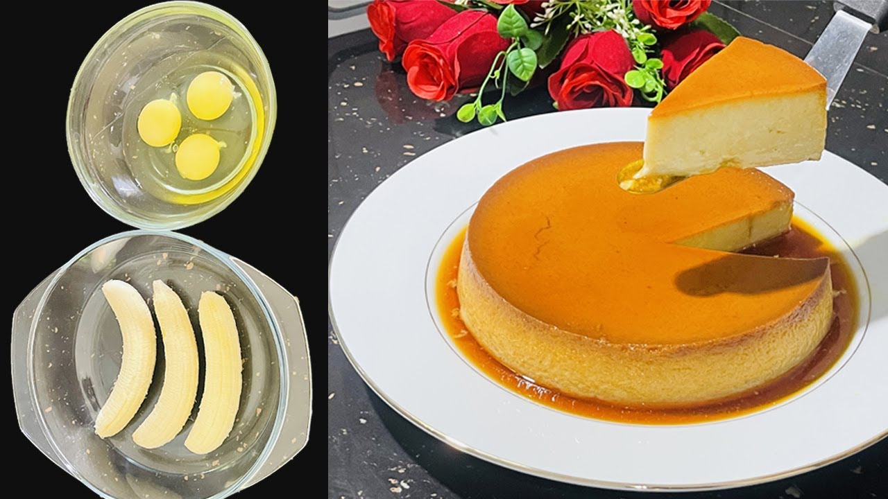 Only 3 Ingredients Banana Caramel Pudding Recipe | No Oven