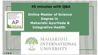 Online MS in Maharishi AyurVeda & Integrative Health