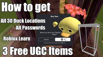 All Passwords and 30 Duck Locations in The Roblox Learn Experience | UNLIMITED STOCK FREE ITEMS