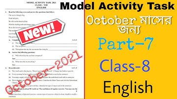 Model Activity Task English Class- 8 Part-7 October-2021
