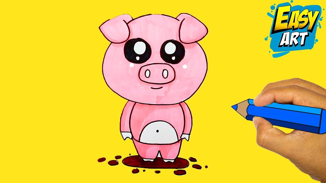 🔴 How to draw and paint a pig KAWAII - Easy drawings - Easy Art - thptnganamst.edu.vn